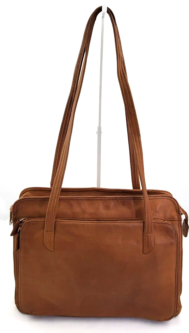 Tignanello Leather Carry All Vintage Work Satchel Soft Briefcase Tote Organizer